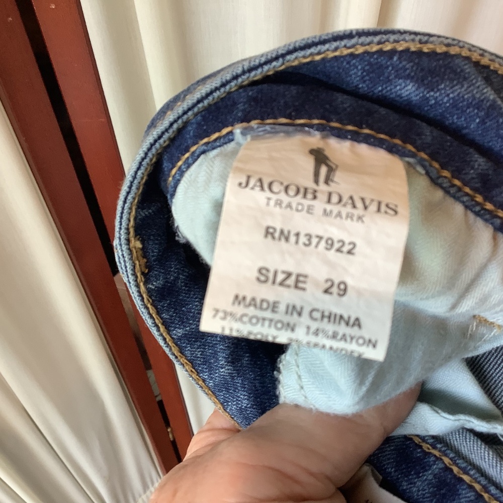 Jacob Davis Collection Uma Blue Denim Jean Shorts Cuffed Bottom Size 29 - Picture 7 of 7